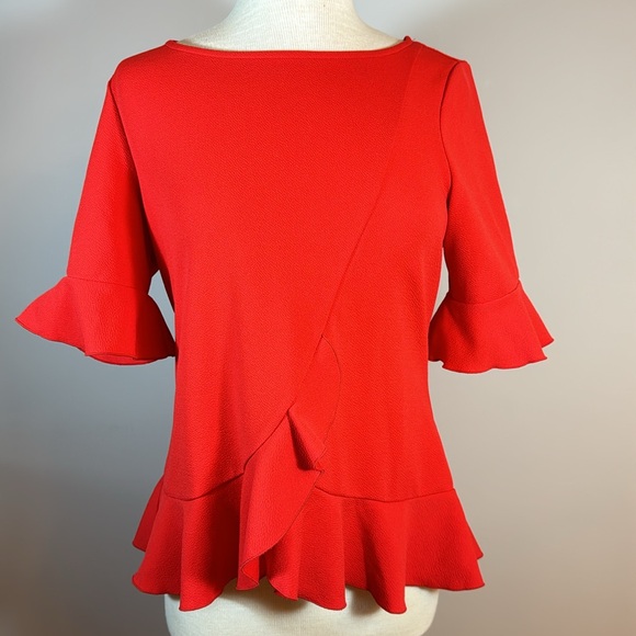 Red Ruffle Top - Picture 2 of 11